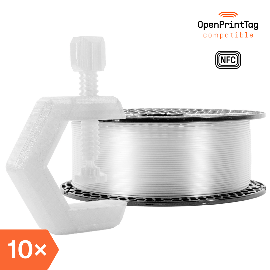 Prusament PETG Clear 1kg (NFC) – Multipack 10 pcs