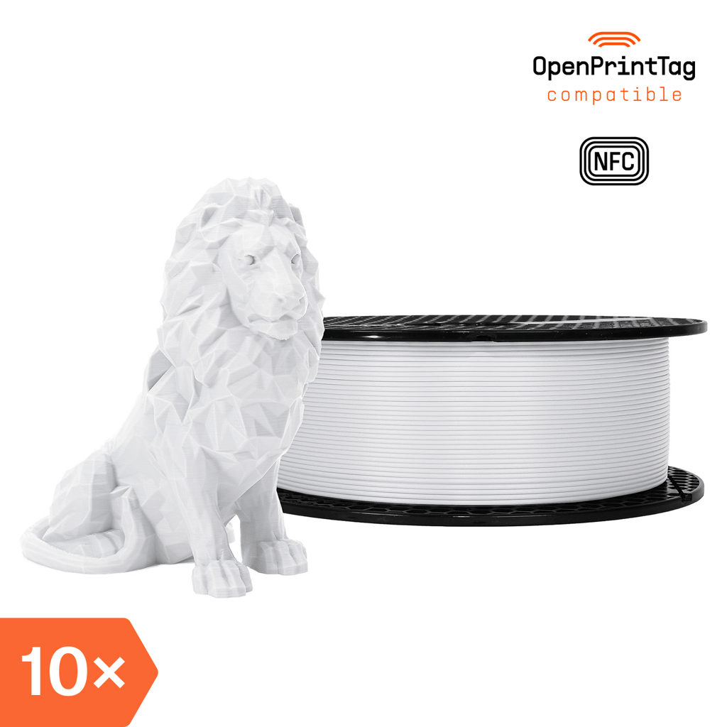 Prusament PLA Pristine White 1kg (NFC) – Multipack 10 pcs