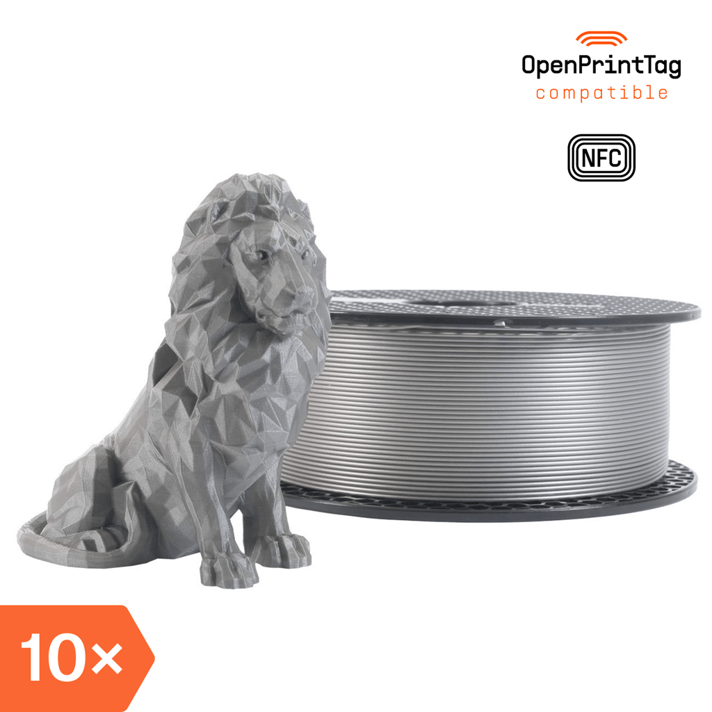 Prusament PLA Galaxy Silver 1kg (NFC) – Multipack 10 pcs